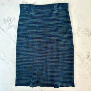 M by Missoni Blue and Green Knee-Length Pencil Skirt